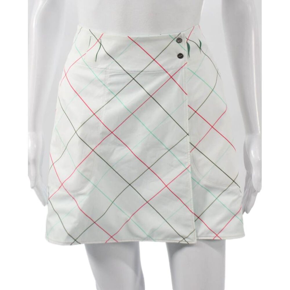 Nike Womens Mini Plaid Polyester Skirt White Short Size 6